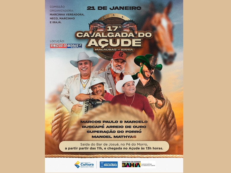 VEM AÍ A 17ª CAVALGADA DO AÇUDE DISTRITO DE MACAÚBAS EDIÇÃO 2024