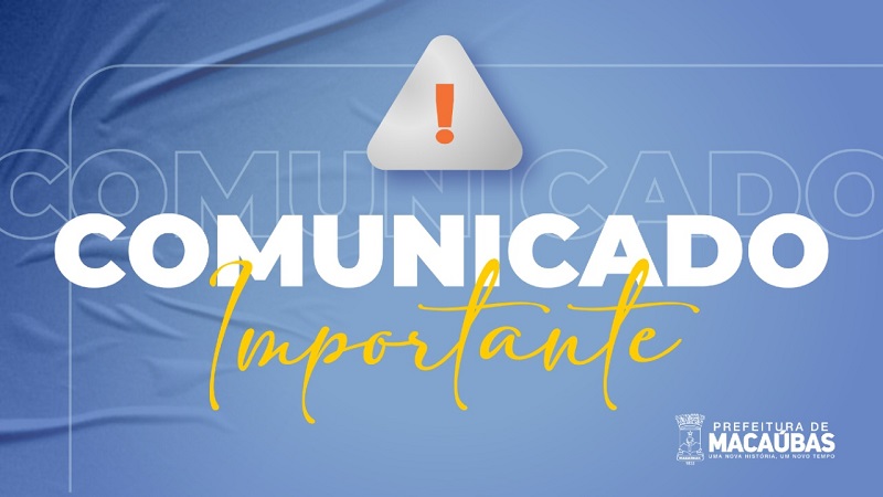 COMUNICADO IMPORTANTE SOBRE A CONSTRUÇÃO DO PONTILHÃO NO DISTRITO DE CANATIBA