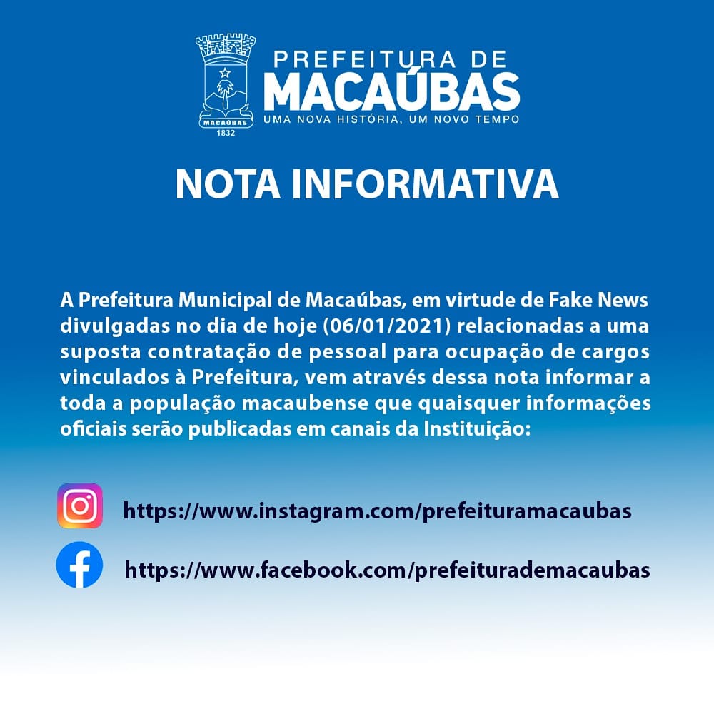 NOTA INFORMATIVA: FAKE NEWS