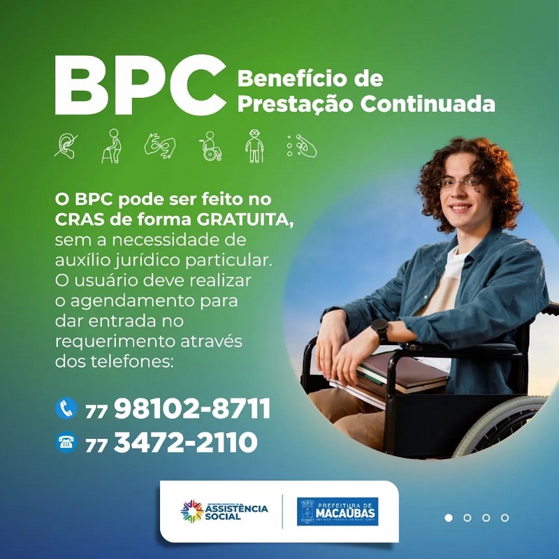 BENEFÍCIO DE PRESTAÇÃO CONTINUADA (BPC) PODE SER FEITO NO CRAS DE FORMA GRATUITA