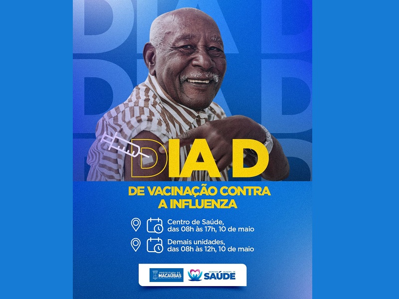 ATENÇÃO! DIA D DE VACINAÇÃO CONTRA A INFLUENZA