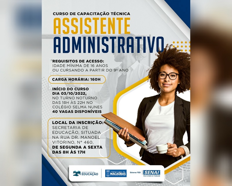 ATENÇÃO! CURSO DE CAPACITAÇÃO TÉCNICA ASSISTENTE ADMINISTRATIVO