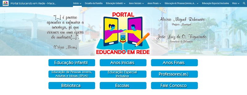 CONHEÇA O PORTAL EDUCAÇÃO EM REDE, DISPONIBILIZADO PELA SECRETARIA MUNICIPAL DE EDUCAÇÃO