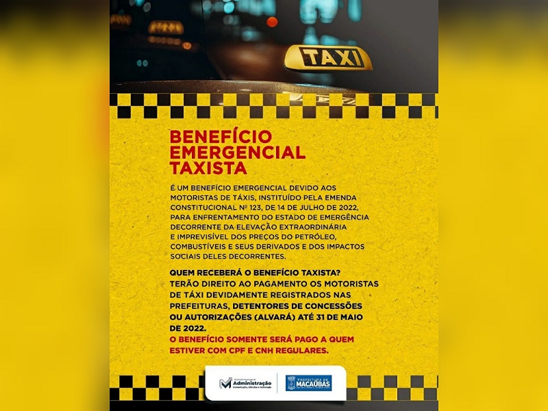 O QUE PRECISO FAZER PARA RECEBER O BENEFÍCIO TAXISTA